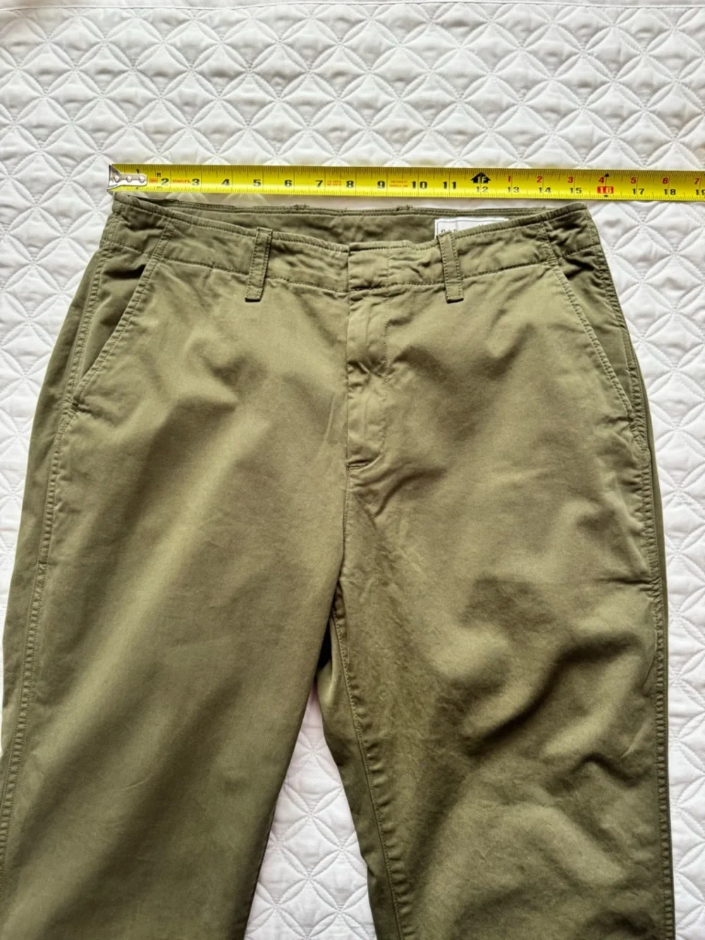 GAP Olive Green Downtown Khaki Ankle Cropped Straight Leg Chino Pants Size 10